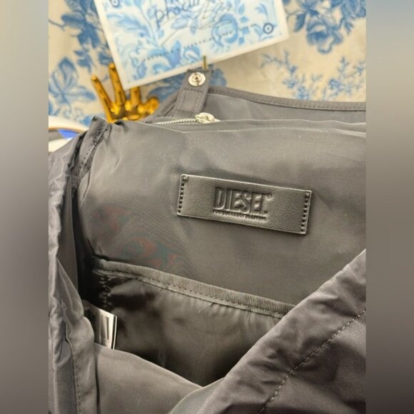 🆕 DIESEL 🧿 NWT Logos L-Large Backpack, Black Recycled Nylon - Picture 12 of 15
